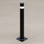 76mm Bolt-Down Pedestrian Street Bollard – Durable Steel Design with Hi-Vis Stripes