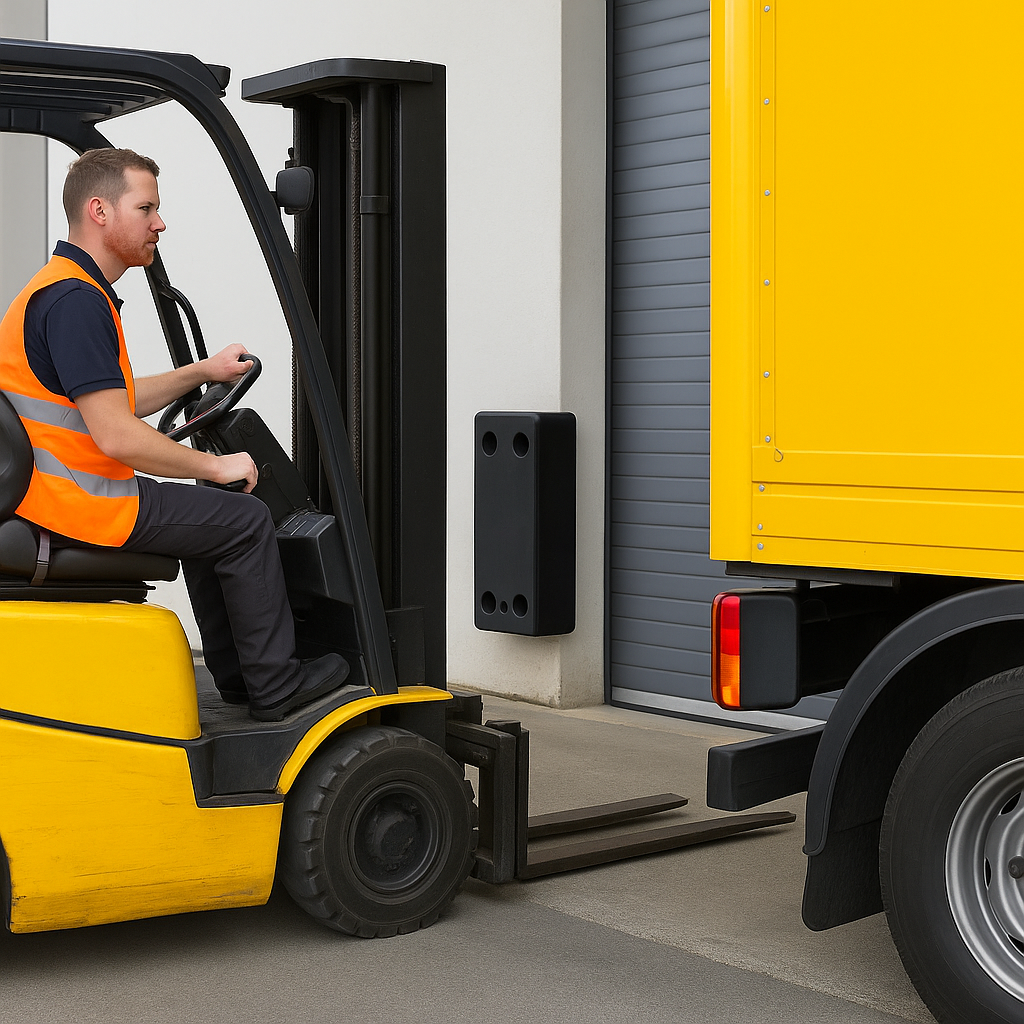 Heavy-Duty Rubber Dock Bumper – 450mm | Compact Impact Protection for HGV Bays, Warehouses & Loading Docks
