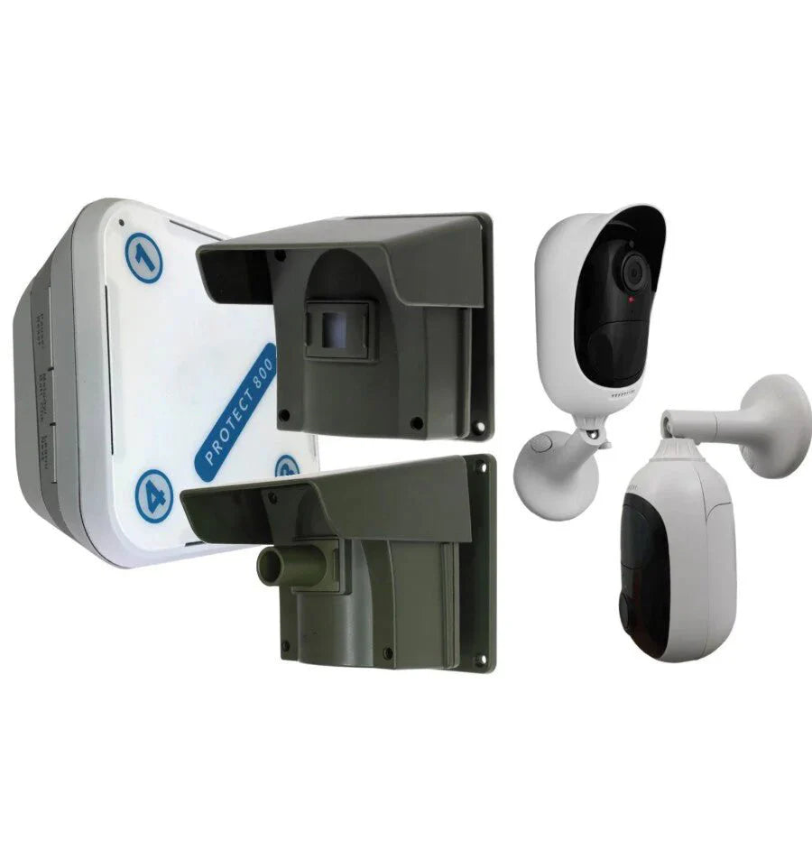 Home Security Kit: 2 × PIR Driveway Alert & 2 × Battery Wi-Fi Cameras