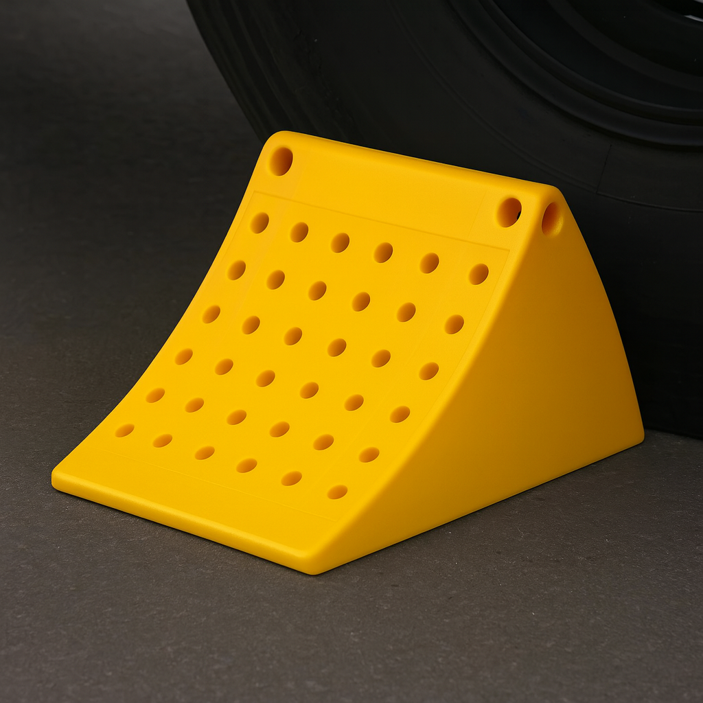 Heavy-Duty Plastic Wheel Chock for HGVs & Trailers – Lightweight, Durable Tyre Stopper for Trucks, Lorries & LGVs