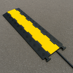 HR2 Extra Heavy-Duty Cable Protector Ramp – 2-Channel Industrial Cable Cover for HGV & Vehicle Traffic