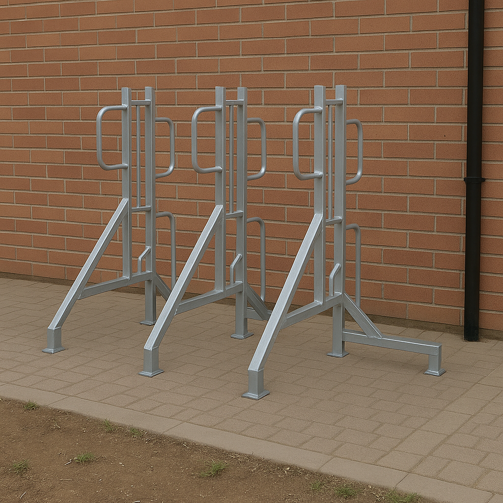 Heavy-Duty Double-Sided Cycle Rack – Type A | Secure, Space-Saving Parking for Up to 16 Bicycles
