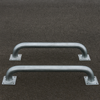 Cranked Wheel Guide Pair – 3 m Bolt-Down, Galvanised Steel with High-Visibility Powder Coat