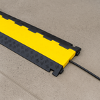 HR2 Extra Heavy-Duty Cable Protector Ramp – 2-Channel Industrial Cable Cover for HGV & Vehicle Traffic