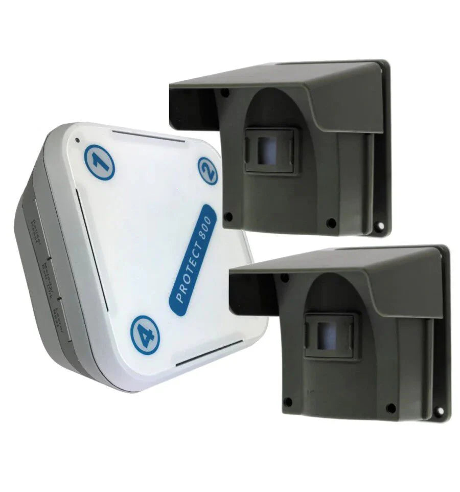 Protect 800 Long-Range Wireless Driveway Alert – Twin PIR System with Multiple Lens Caps