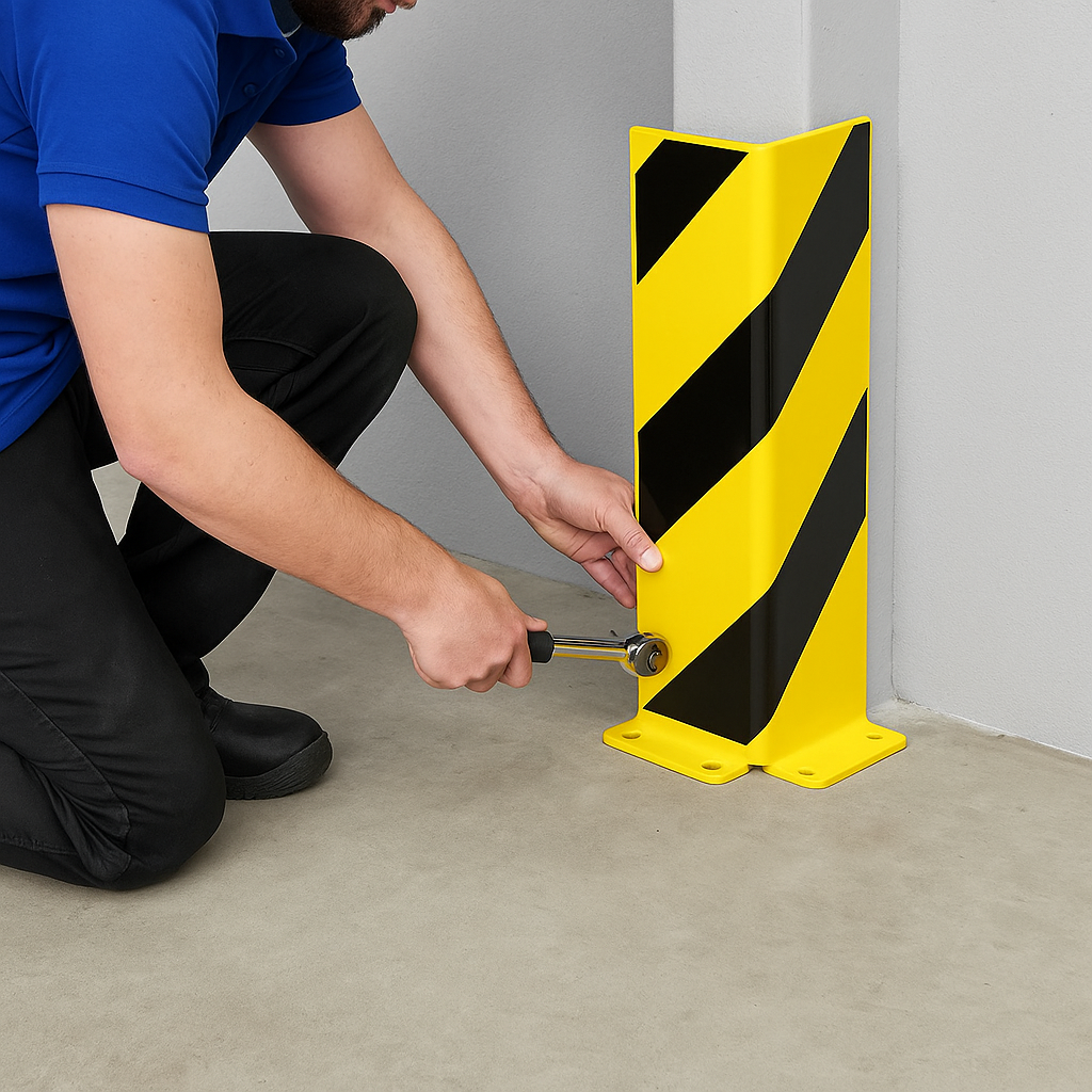 Black Bull Heavy-Duty Pallet Rack Protector – 800mm ‘U’ Profile Steel Guard for Warehouse Safety