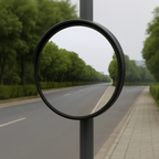 300mm Outdoor Blind Spot Convex Mirror – Polypropylene & Steel Frame, Black Finish