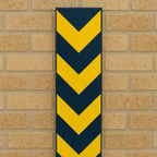 Heavy-Duty Corner Protector – Black Impact Guard with Yellow Reflective Bands