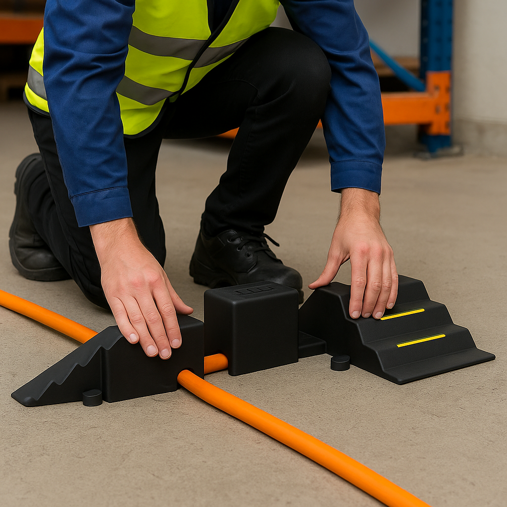 HGV Hose & Cable Protection Ramp – Heavy-Duty Guard for Industrial & Construction Traffic