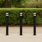 76mm Concrete-In Pedestrian Street Bollard – Heavy-Duty Steel Post with Hi-Vis Stripes