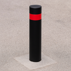 76mm Concrete-In Pedestrian Street Bollard – Heavy-Duty Steel Post with Hi-Vis Stripes
