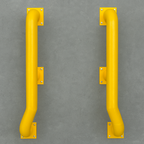 Galvanized Steel Bolt-Down Wheel Guide Pair – High-Visibility Yellow, Heavy-Duty (2040 × 405 × 365 mm)