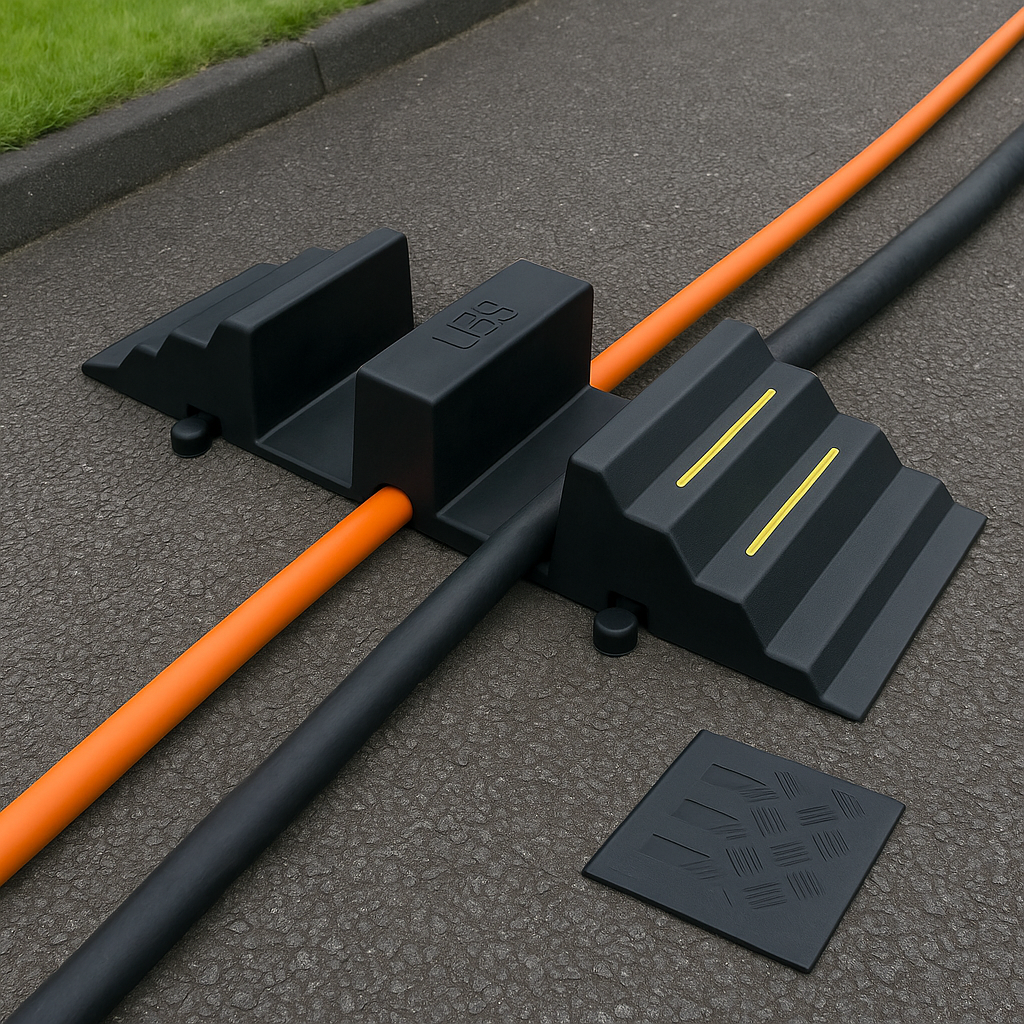 HGV Hose & Cable Protection Ramp – Heavy-Duty Guard for Industrial & Construction Traffic