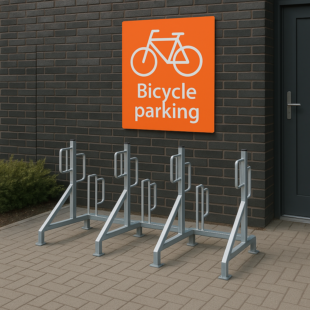 Type B Heavy-Duty Cycle Rack – Single-Sided, Space-Saving Bike Parking for Up to 10 Cycles