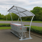 Bowland Single-Sided Cycle Shelter – Galvanised Steel Frame with UV-Protected PETG Roof | Durable, Modern Bike Parking Solution