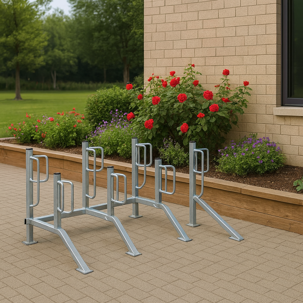Type B Heavy-Duty Cycle Rack – Single-Sided, Space-Saving Bike Parking for Up to 10 Cycles