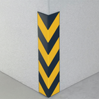 Heavy-Duty Corner Protector – Black Impact Guard with Yellow Reflective Bands