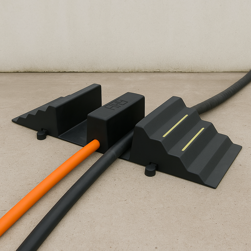 HGV Hose & Cable Protection Ramp – Heavy-Duty Guard for Industrial & Construction Traffic