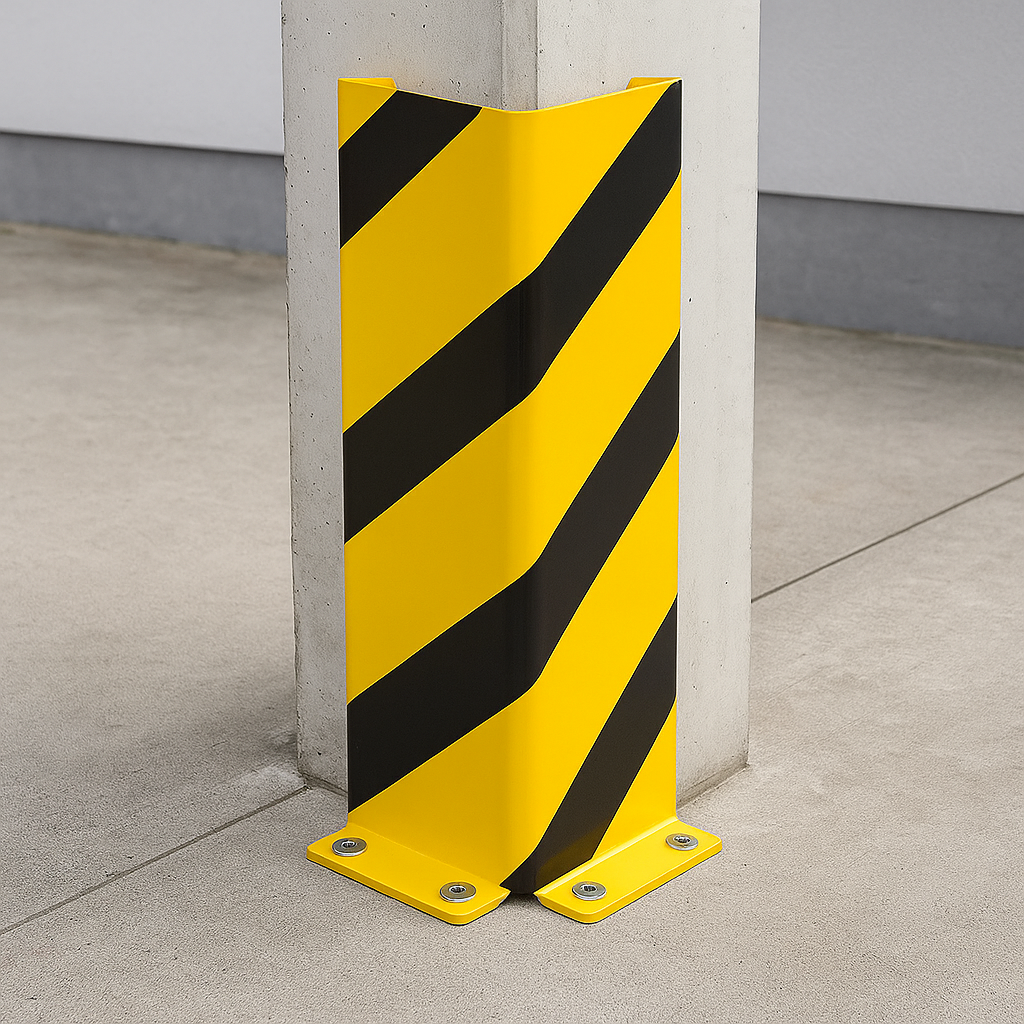 Heavy-Duty Black Bull Pallet Rack Protector – Steel Impact Guard for Warehouse Safety