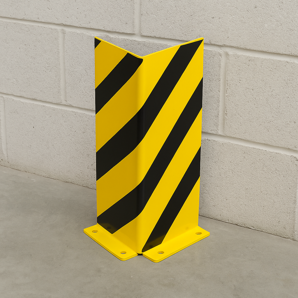 Heavy-Duty Black Bull Pallet Rack Protector – Steel Impact Guard for Warehouse Safety