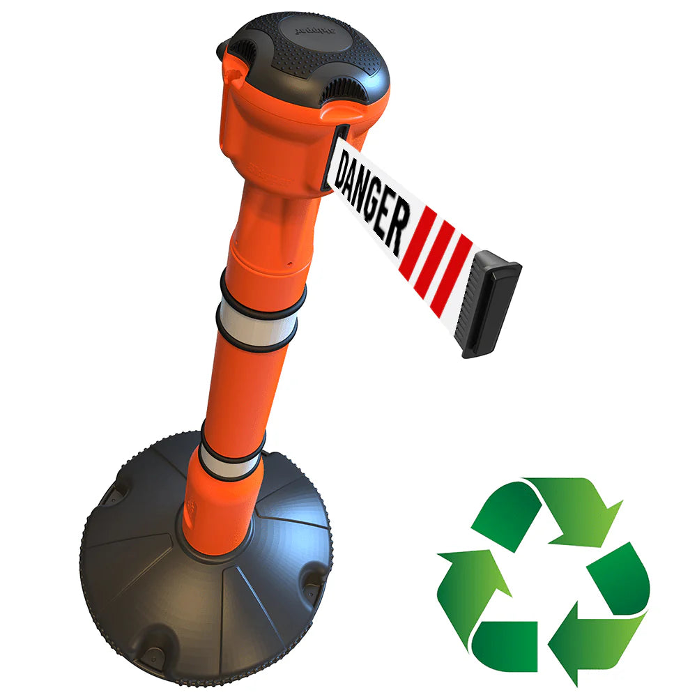 Retractable Barrier Post & Base System – Heavy-Duty 9m Tape for Crowd Control, Events, Construction & Public Safety
