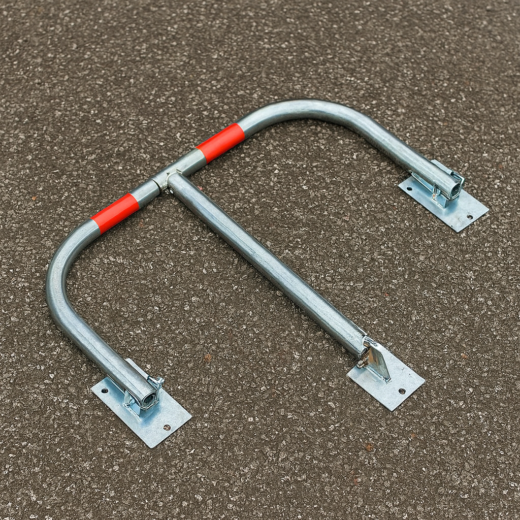 Heavy-Duty 3-Leg Folding Parking Post – Secure Driveway & Reserved Space Barrier (Padlock & Keys Included)