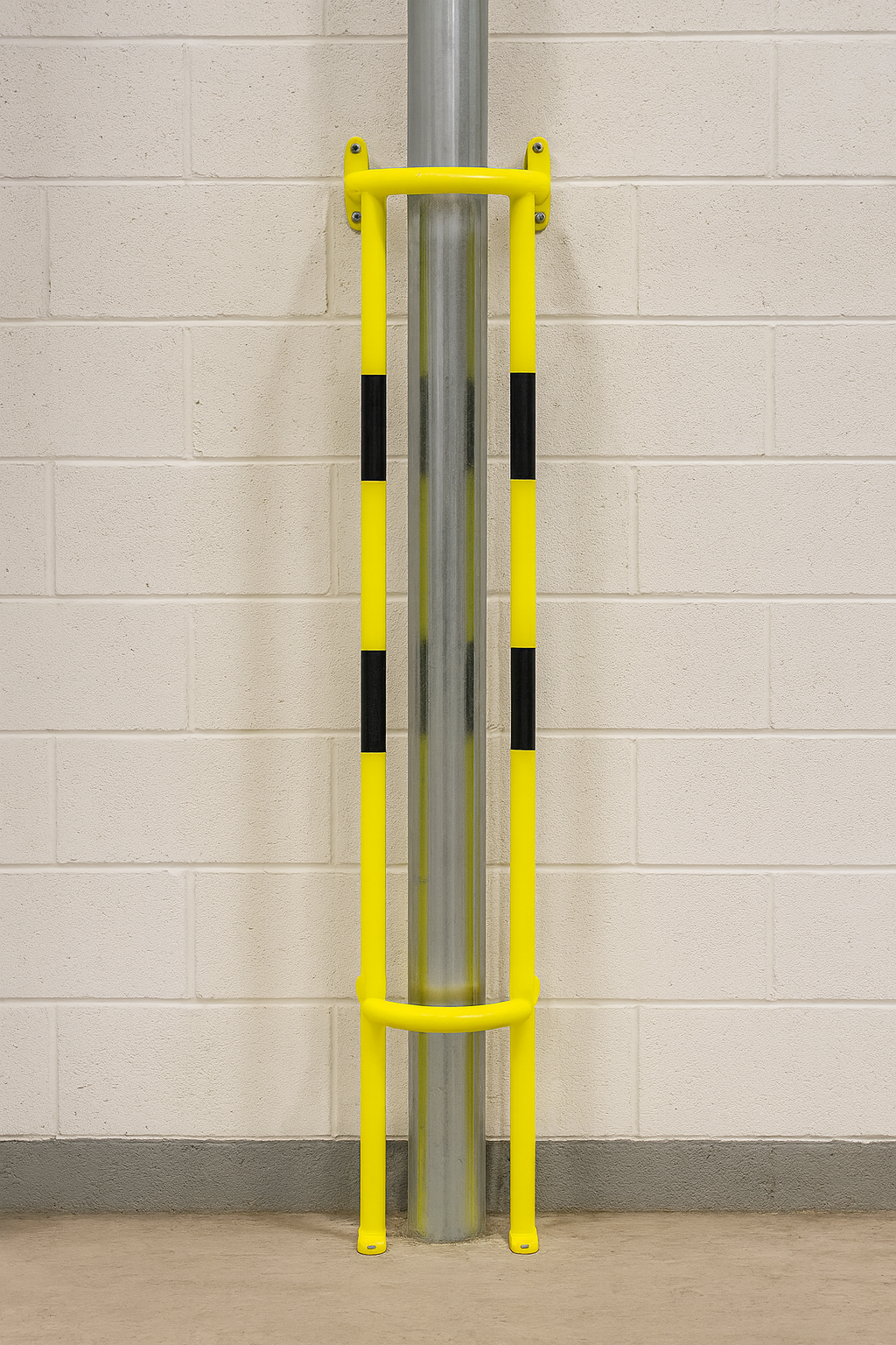 Heavy-Duty Floor & Wall Mounted Pipe Protector – Vertical Impact Guard for Industrial & Commercial Sites