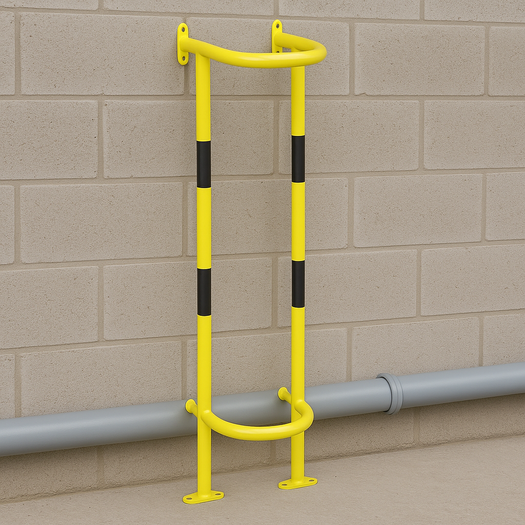Heavy-Duty Floor & Wall Mounted Pipe Protector – Vertical Impact Guard for Industrial & Commercial Sites