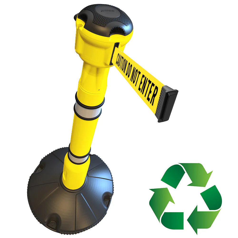 Retractable Barrier Post & Base System – Heavy-Duty 9m Tape for Crowd Control, Events, Construction & Public Safety