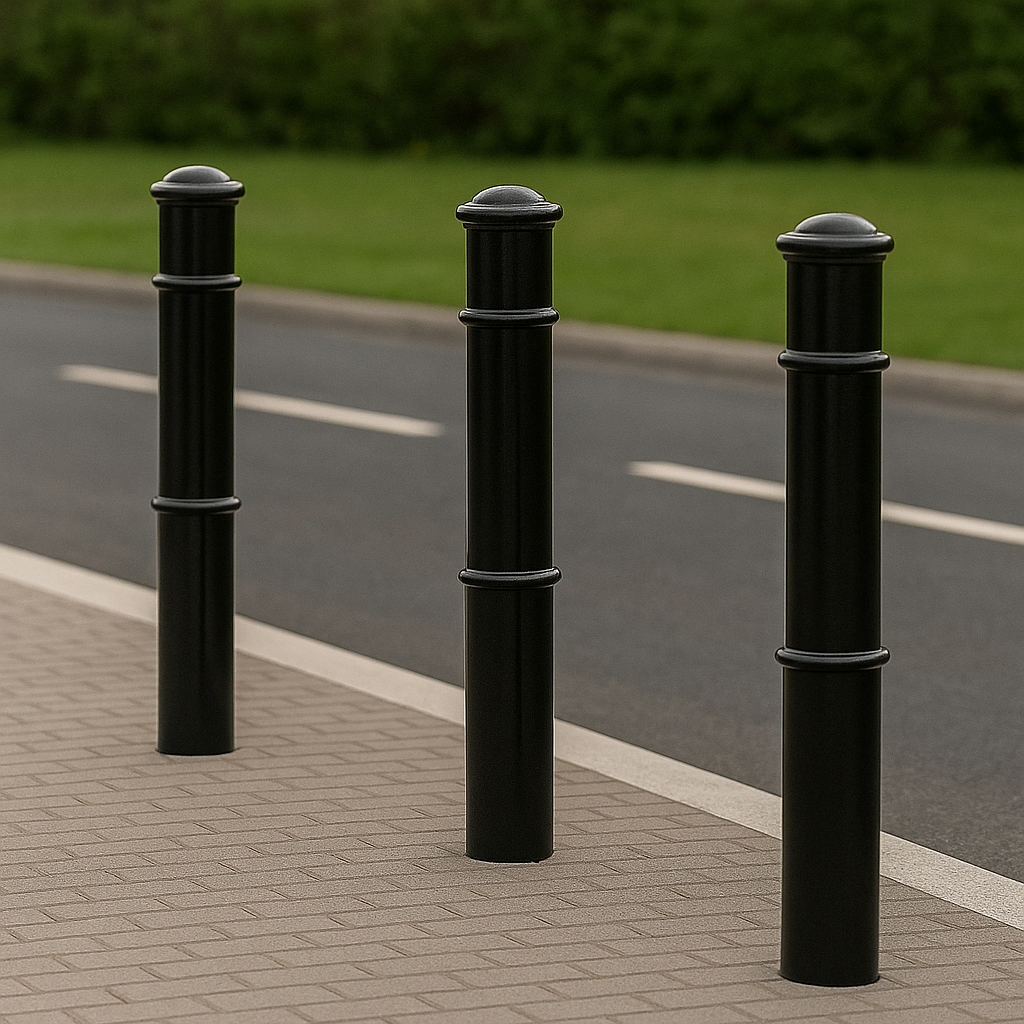 Heavy-Duty Ornamental Steel Bollard – 1000mm Above Ground | Decorative Anti-Ram Post for Driveways, Storefronts & Public Spaces