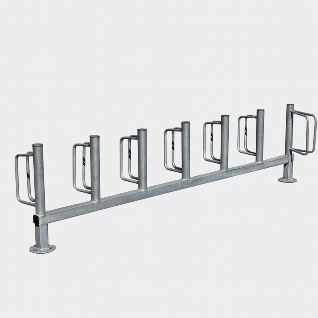 Heavy Duty Double Sided Floor-Mounted Cycle Rack – Type C | High-Density Bike Storage