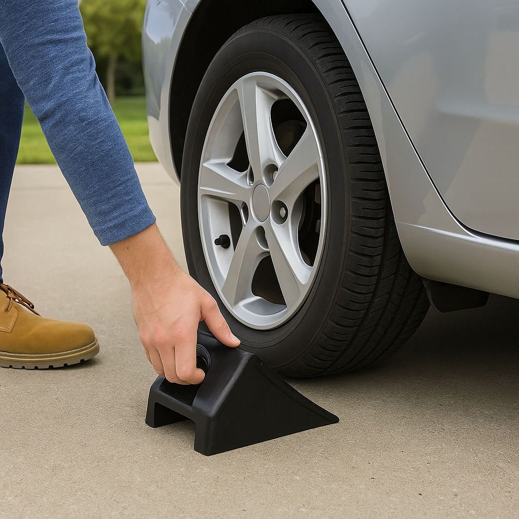 Heavy-Duty Rubber Wheel Chock for LGVs & Industrial Vehicles – Non-Slip, Durable, Weather-Resistant