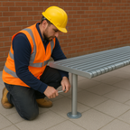 Metrosiq 1800mm Urban Steel Bench | Heavy-Duty Galvanised or Stainless Finish for Parks, Schools & Public Spaces