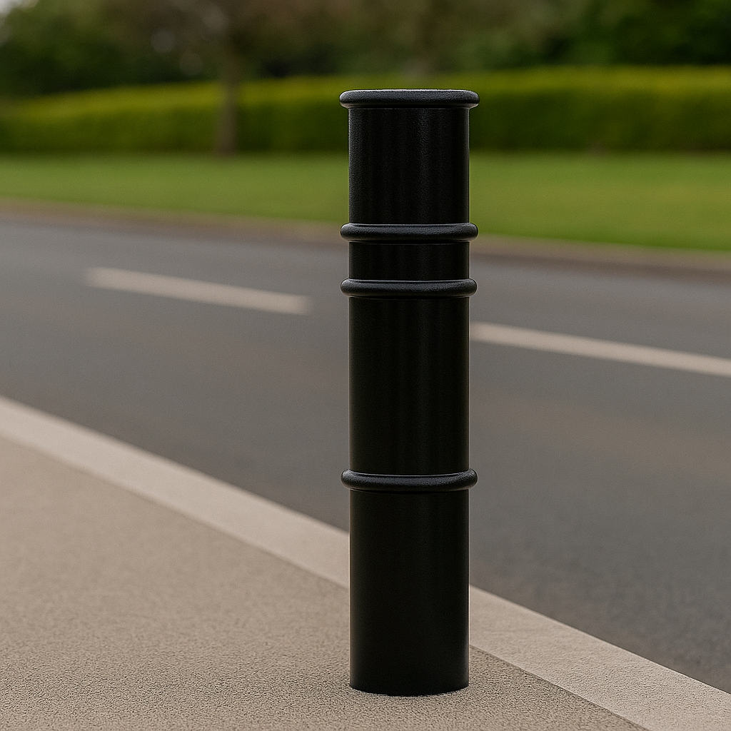 Heavy-Duty Ornamental Steel Bollard – 1000mm Above Ground | Decorative Anti-Ram Post for Driveways, Storefronts & Public Spaces