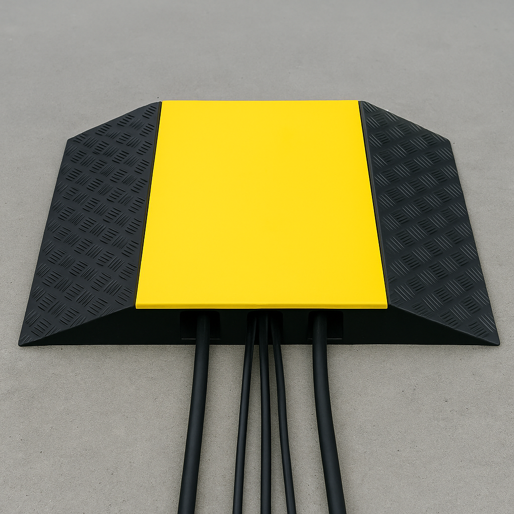 Heavy-Duty 5 Channel Cable Protector Ramp – Outdoor Cable Cover for Construction, Events & Road Safety