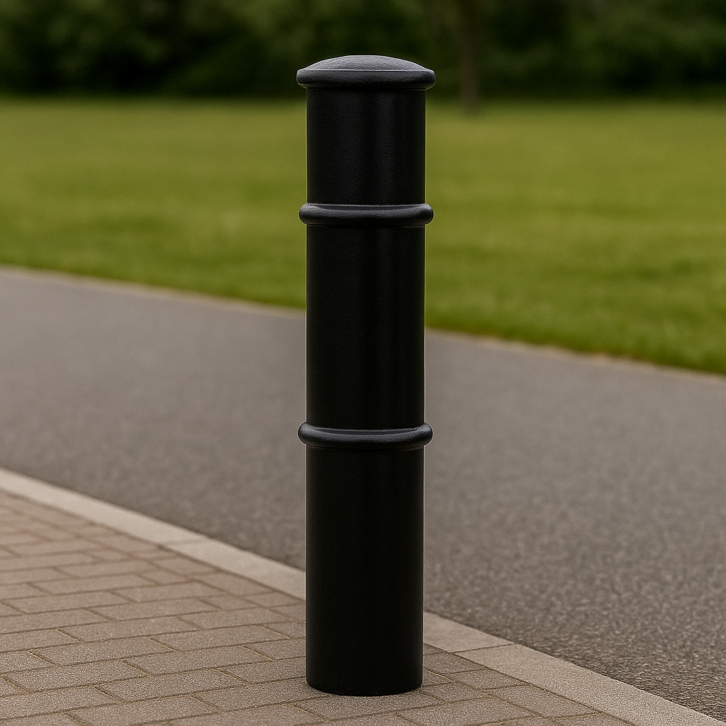 Heavy-Duty Ornamental Steel Bollard – 1000mm Above Ground | Decorative Anti-Ram Post for Driveways, Storefronts & Public Spaces