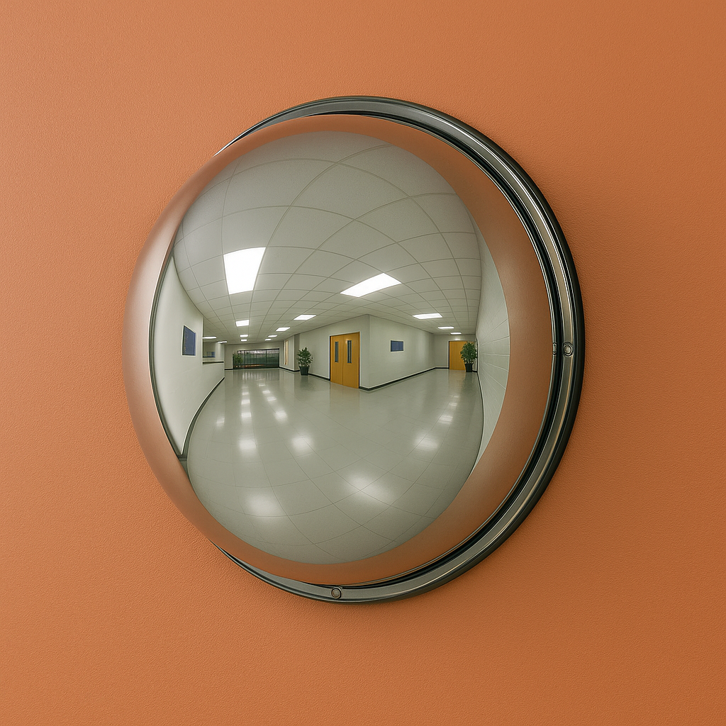 Industrial Hemispherical Mirror – 360° Safety Monitoring for Indoor Spaces