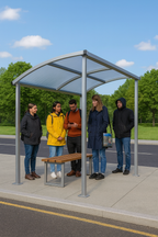 Bowland Single-Sided Cycle Shelter – Galvanised Steel Frame with UV-Protected PETG Roof | Durable, Modern Bike Parking Solution