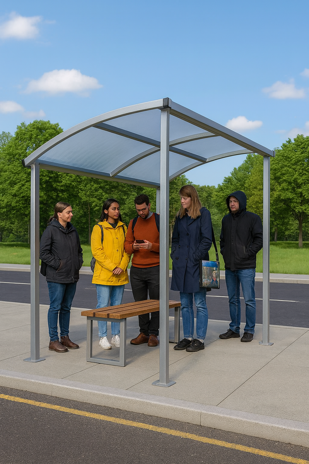 Bowland Single-Sided Cycle Shelter – Galvanised Steel Frame with UV-Protected PETG Roof | Durable, Modern Bike Parking Solution