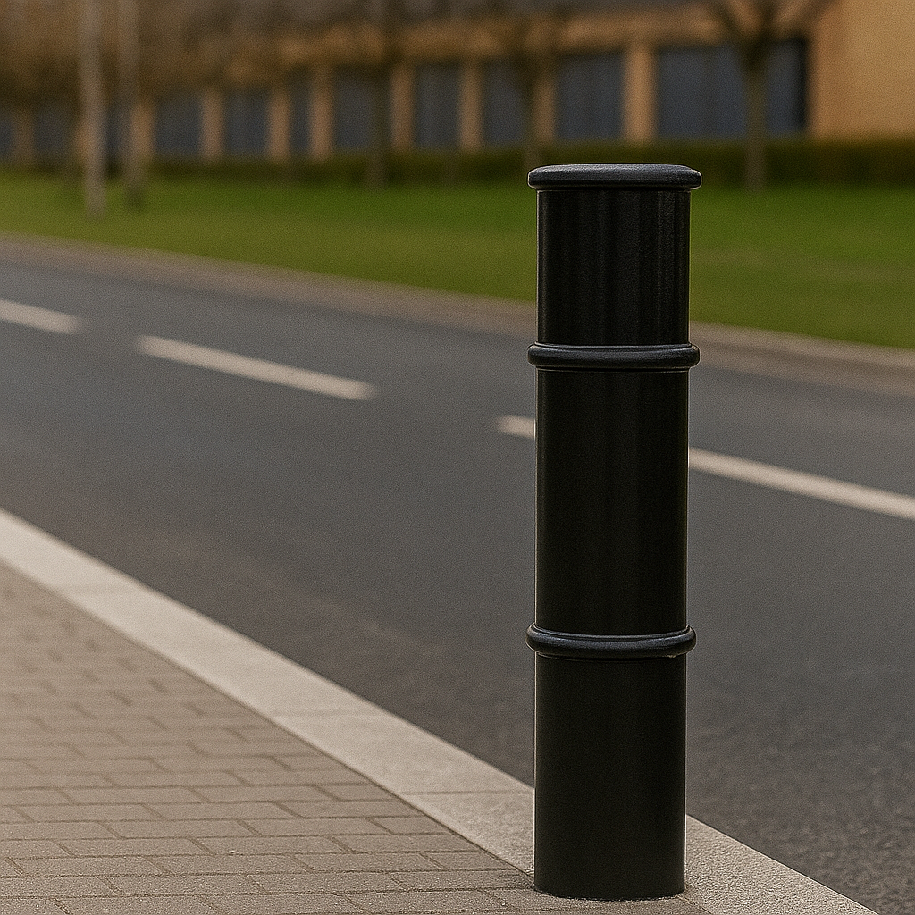 Heavy-Duty Ornamental Steel Bollard – 1000mm Above Ground | Decorative Anti-Ram Post for Driveways, Storefronts & Public Spaces