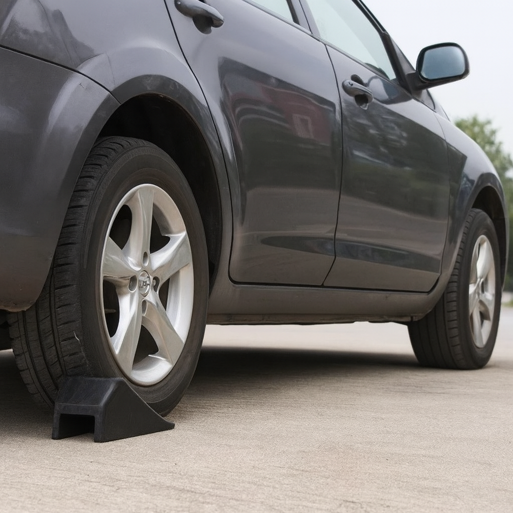 Heavy-Duty Rubber Wheel Chock for LGVs & Industrial Vehicles – Non-Slip, Durable, Weather-Resistant