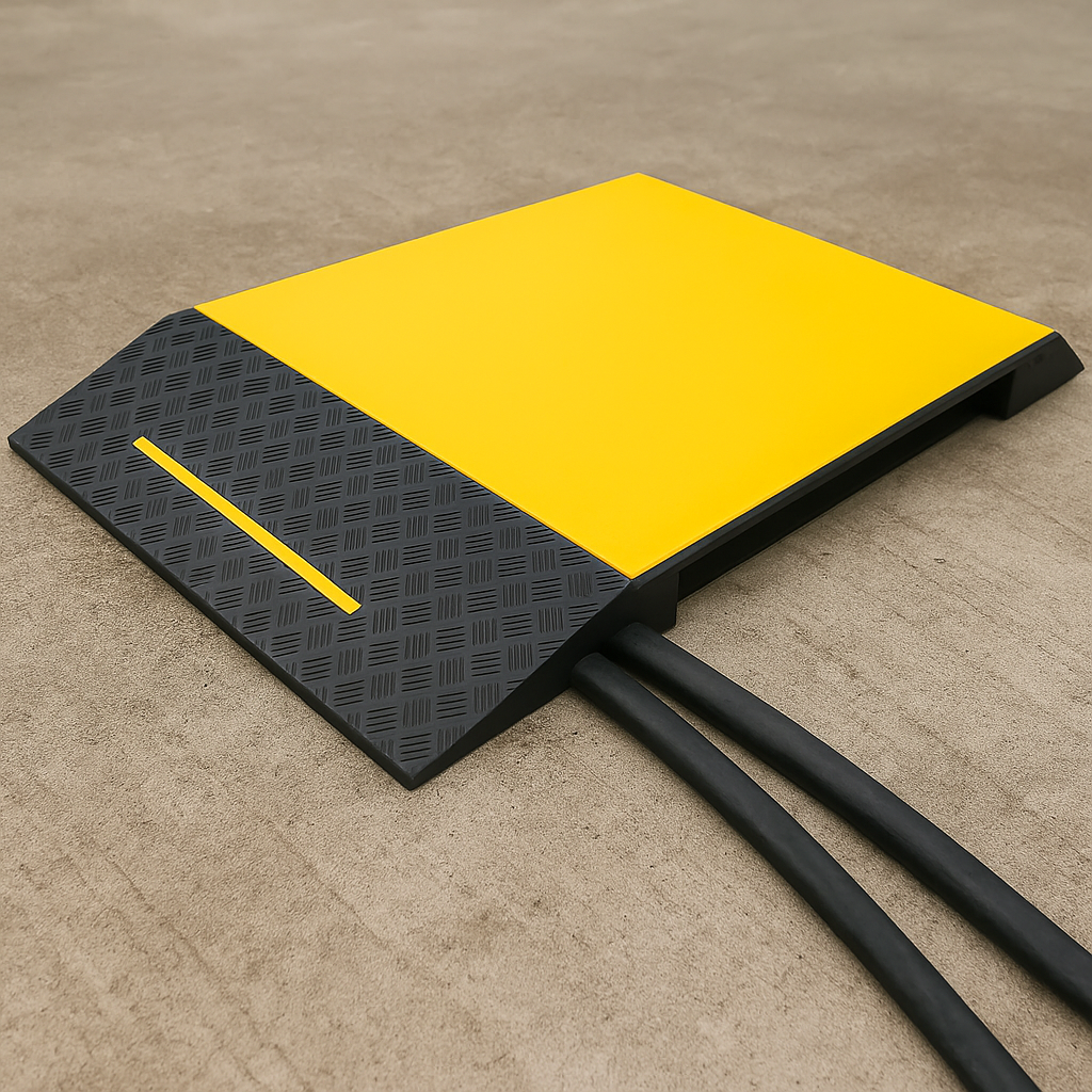Heavy-Duty Modular Cable & Hose Ramp Protector – Multi-Channel System for Construction & Event Safety