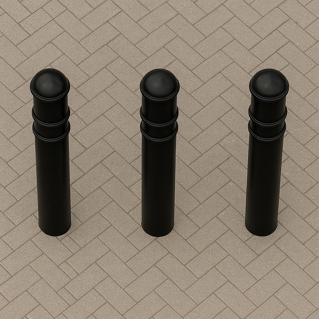 Heavy-Duty Ornamental Steel Bollard – 1000mm Above Ground | Decorative Anti-Ram Post for Driveways, Storefronts & Public Spaces