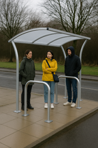 Harbledown Cycle Shelter – Galvanised Steel Frame with Clear UV-Stabilised PETG Roof (Canterbury Style)