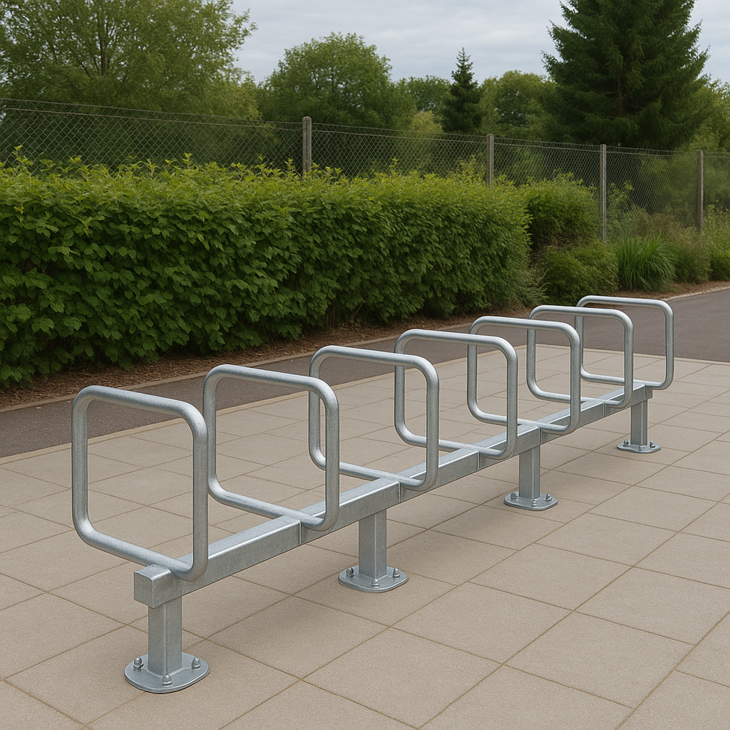 Single-Sided Floor-Mounted Cycle Rack – Type D | Compact, High-Density Bike Parking