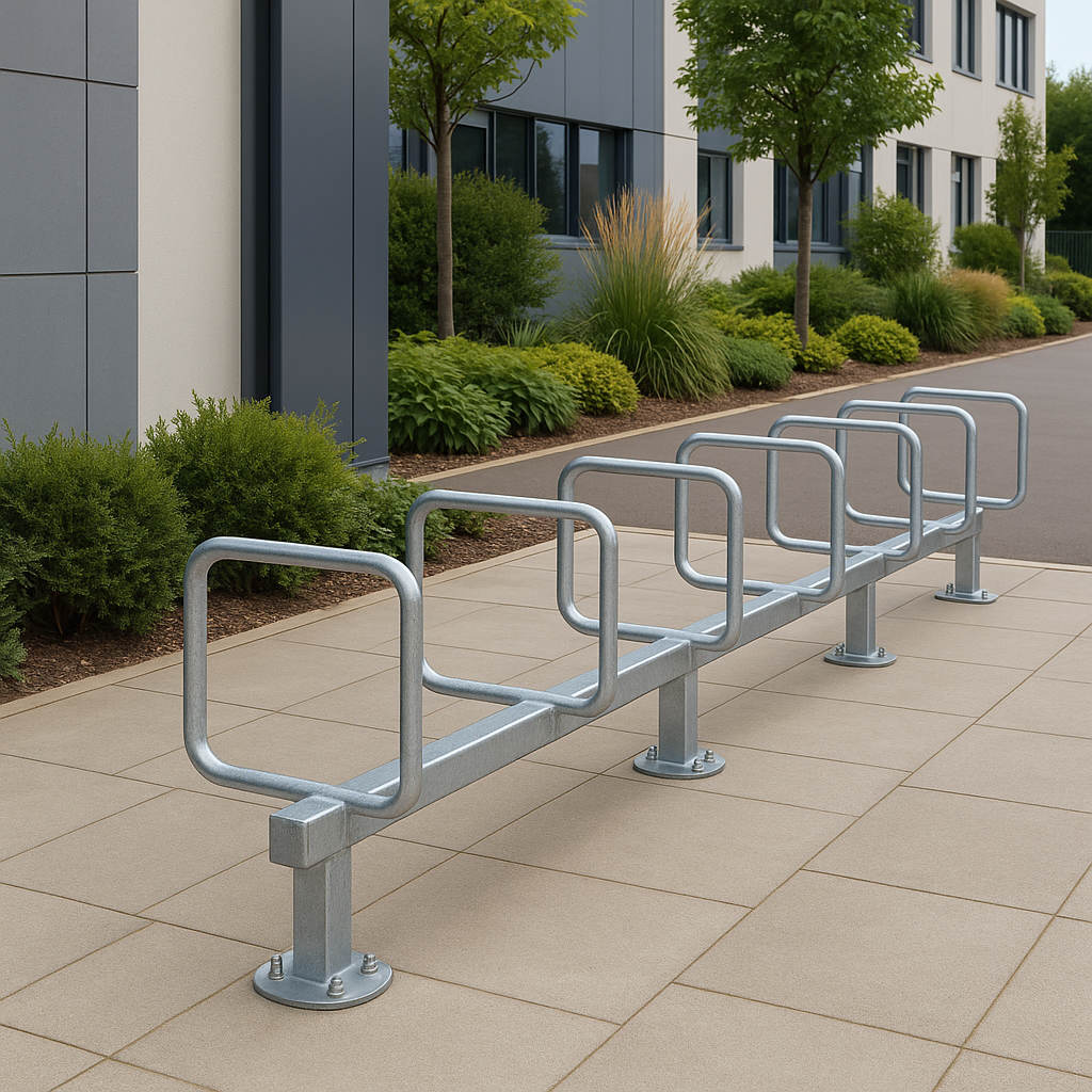 Single-Sided Floor-Mounted Cycle Rack – Type D | Compact, High-Density Bike Parking