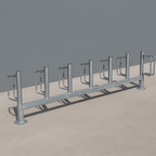 Heavy Duty Double Sided Floor-Mounted Cycle Rack – Type C | High-Density Bike Storage