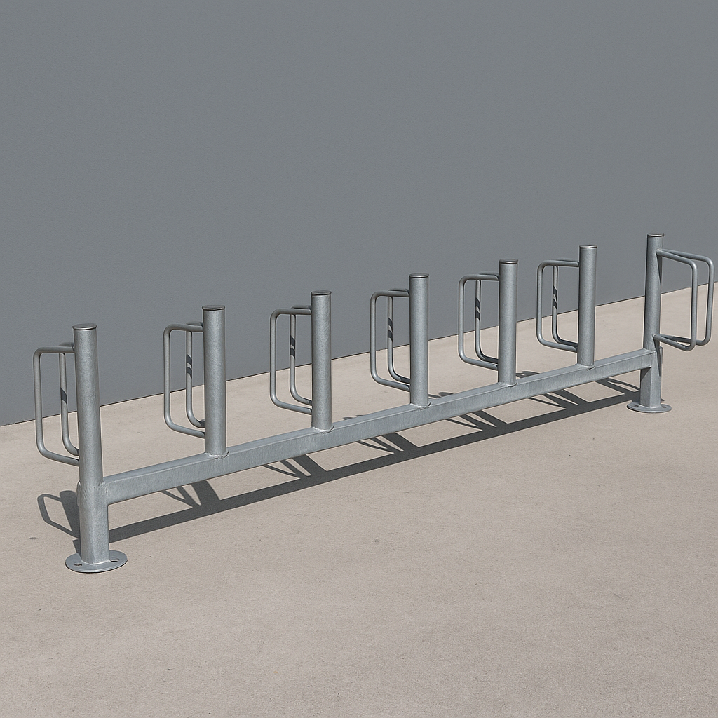 Heavy Duty Double Sided Floor-Mounted Cycle Rack – Type C | High-Density Bike Storage