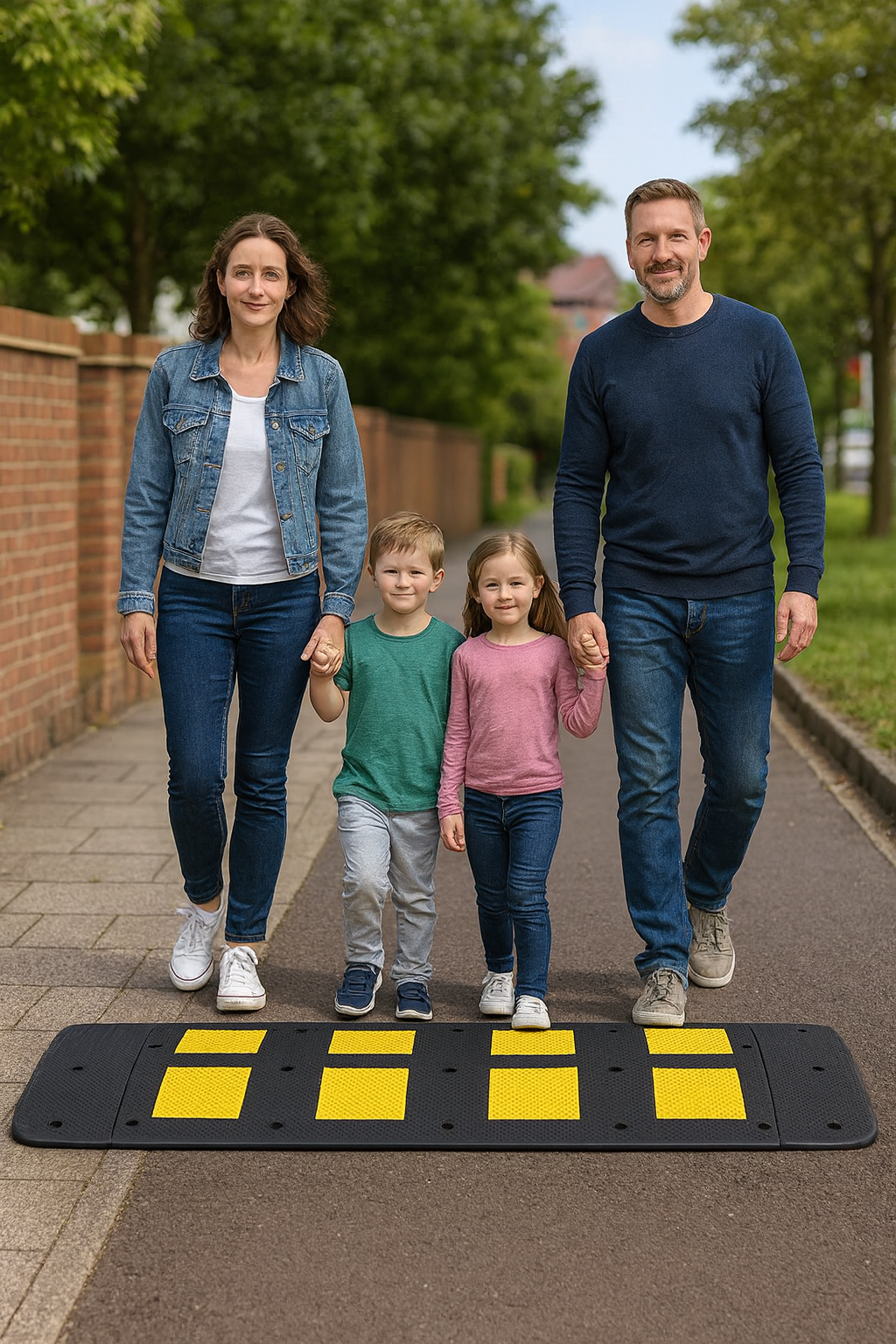 Extra-Wide 900mm Rubber Speed Bump – Heavy-Duty Traffic Calming Ramp with Fixings