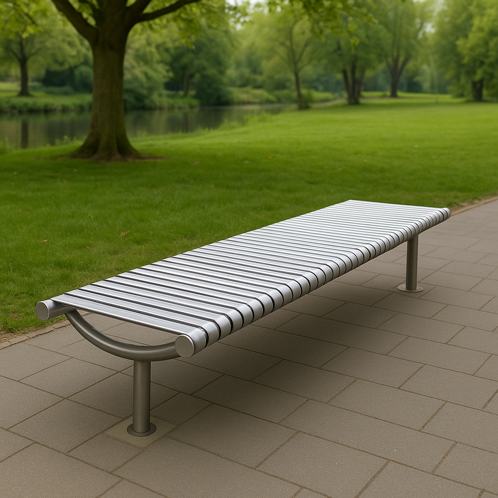 Metrosiq 1800mm Urban Steel Bench | Heavy-Duty Galvanised or Stainless Finish for Parks, Schools & Public Spaces
